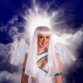 White Hot Angel Long Adult Costume Wig