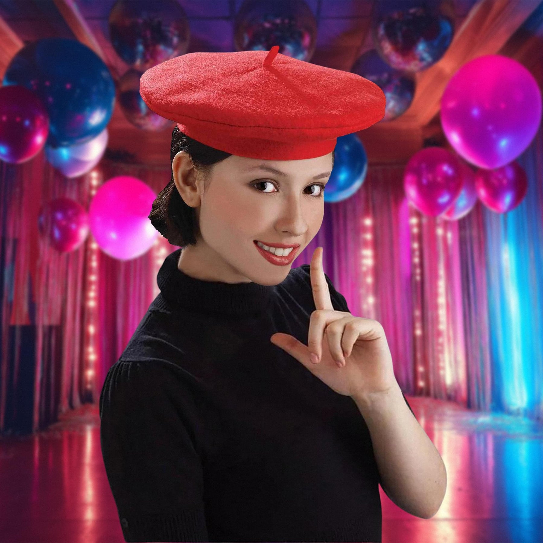 Red Beret Adult Costume Hat