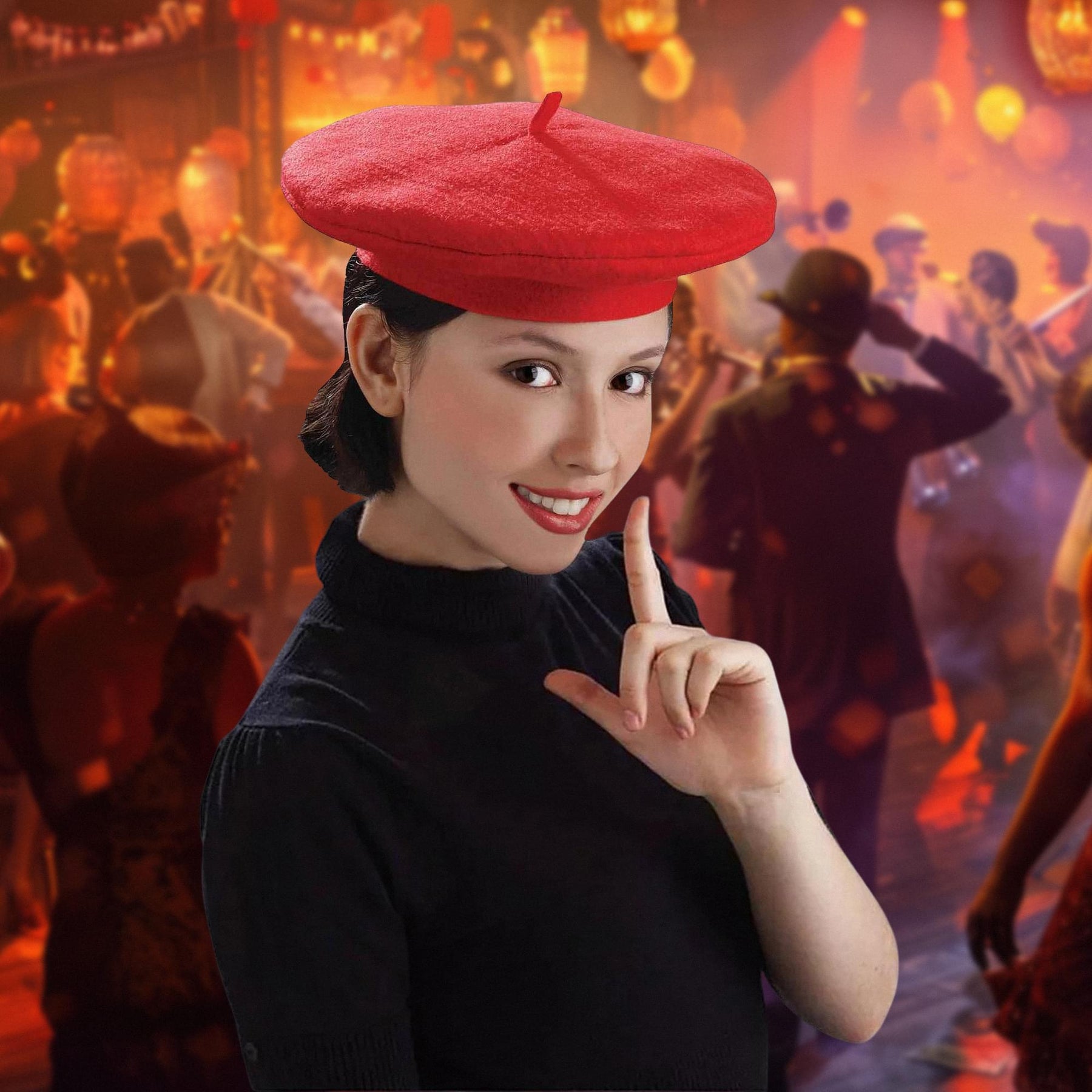 Red Beret Adult Costume Hat