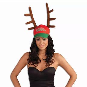 Santa's Favorite Cap With Antlers Hat