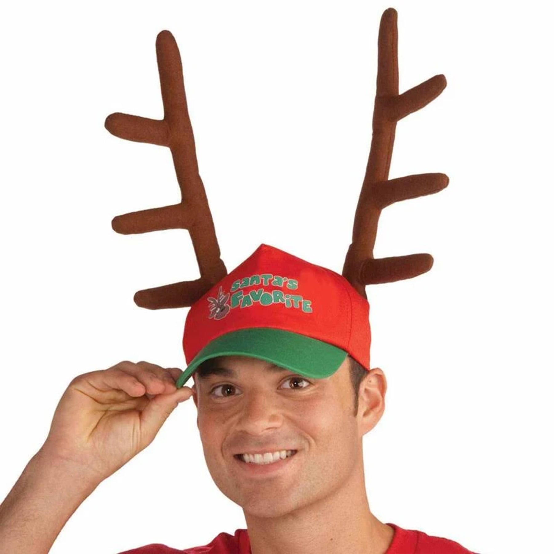 Santa's Favorite Cap With Antlers Hat