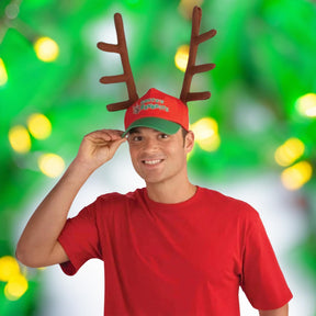 Santa's Favorite Cap With Antlers Hat