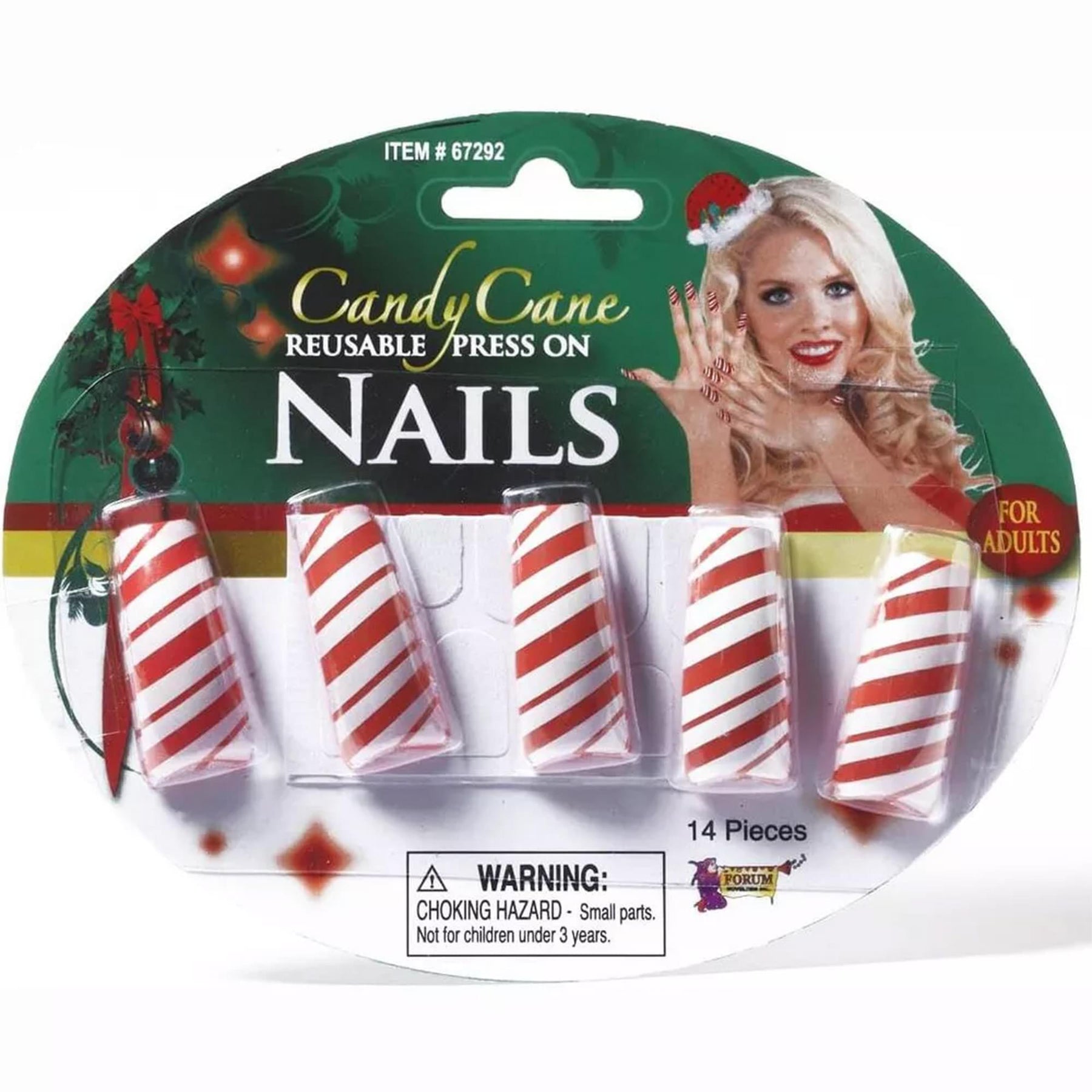 Candy Cane Fingernails Costume Accessory