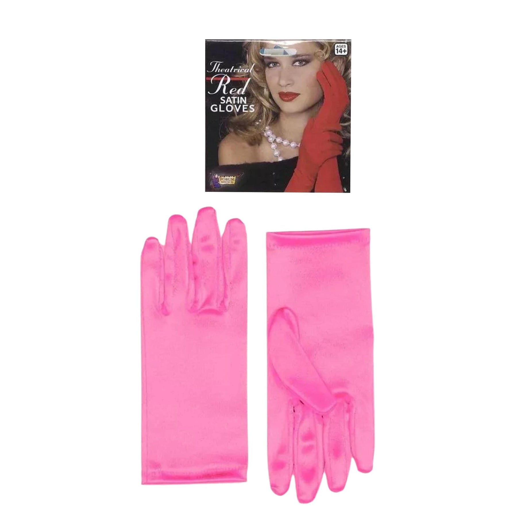 Short Pink Adult Female Costume Dress Gloves