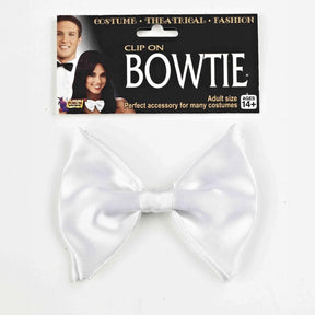 White Clip On Bowtie Costume Accessory