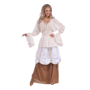 Medieval Lady White Adult Costume Blouse