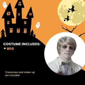 Ghostly Gentleman Grey/White Costume Wig Adult