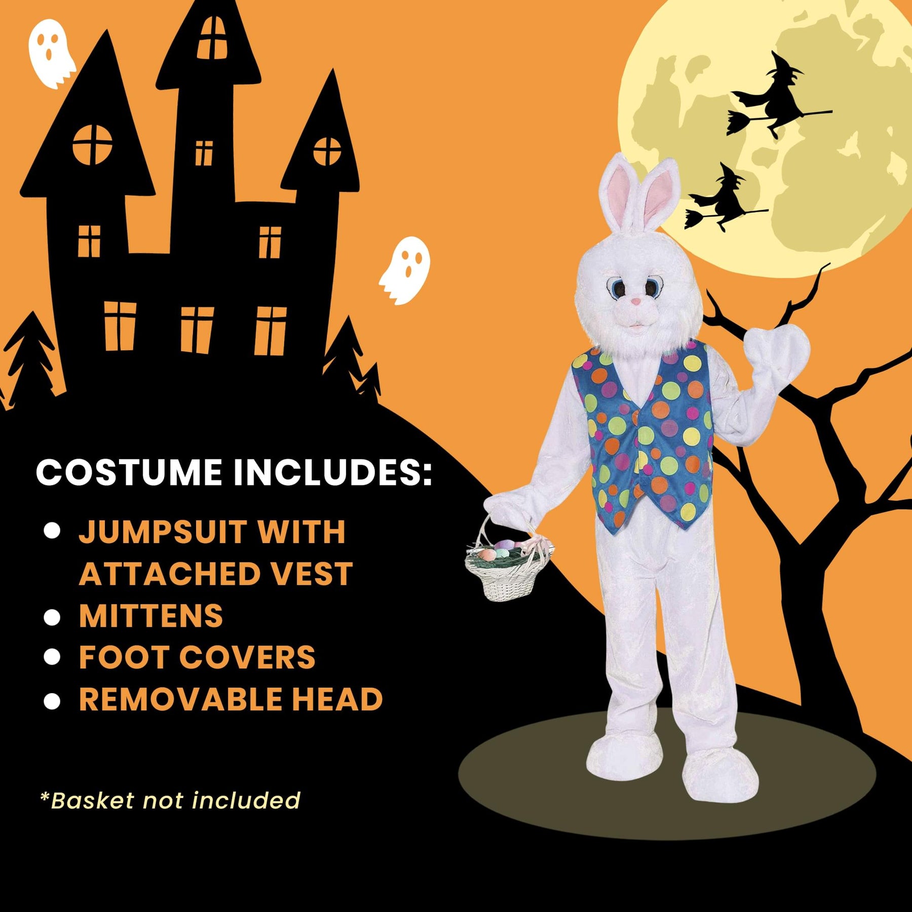 Funny Easter Bunny Plush Adult Costume