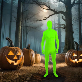 Disappearing Man Invisible Costume Jumpsuit Child: Neon Green