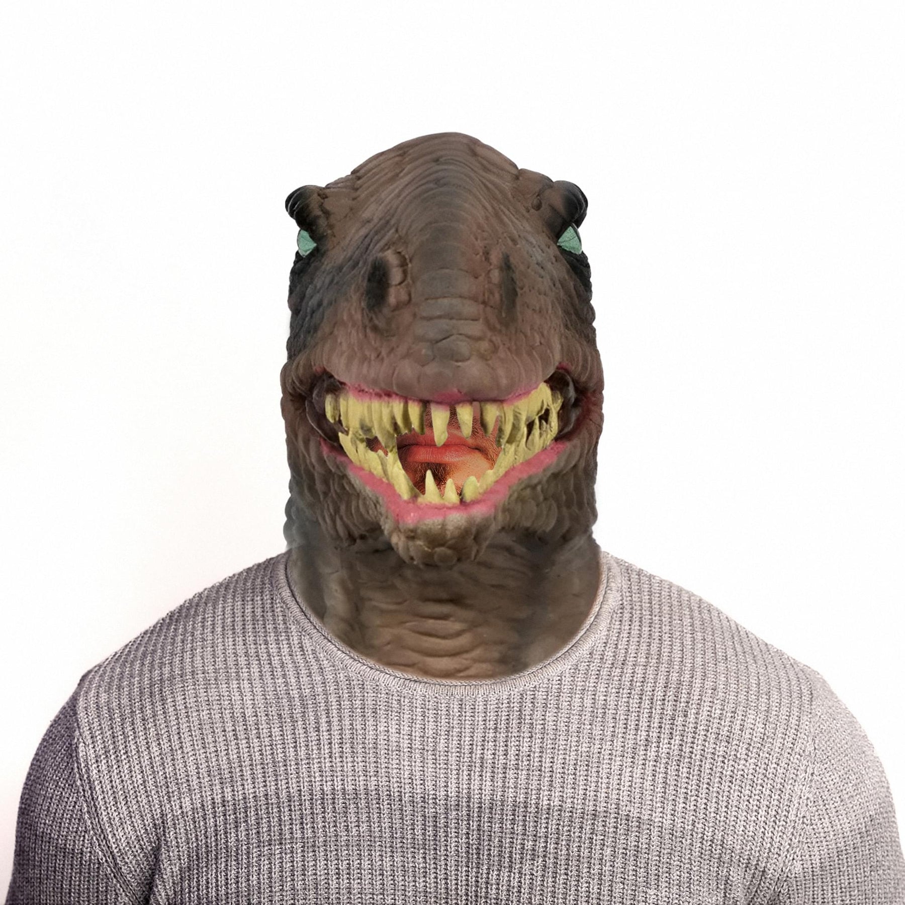 Latex Dinosaur Overhead Mask One Size