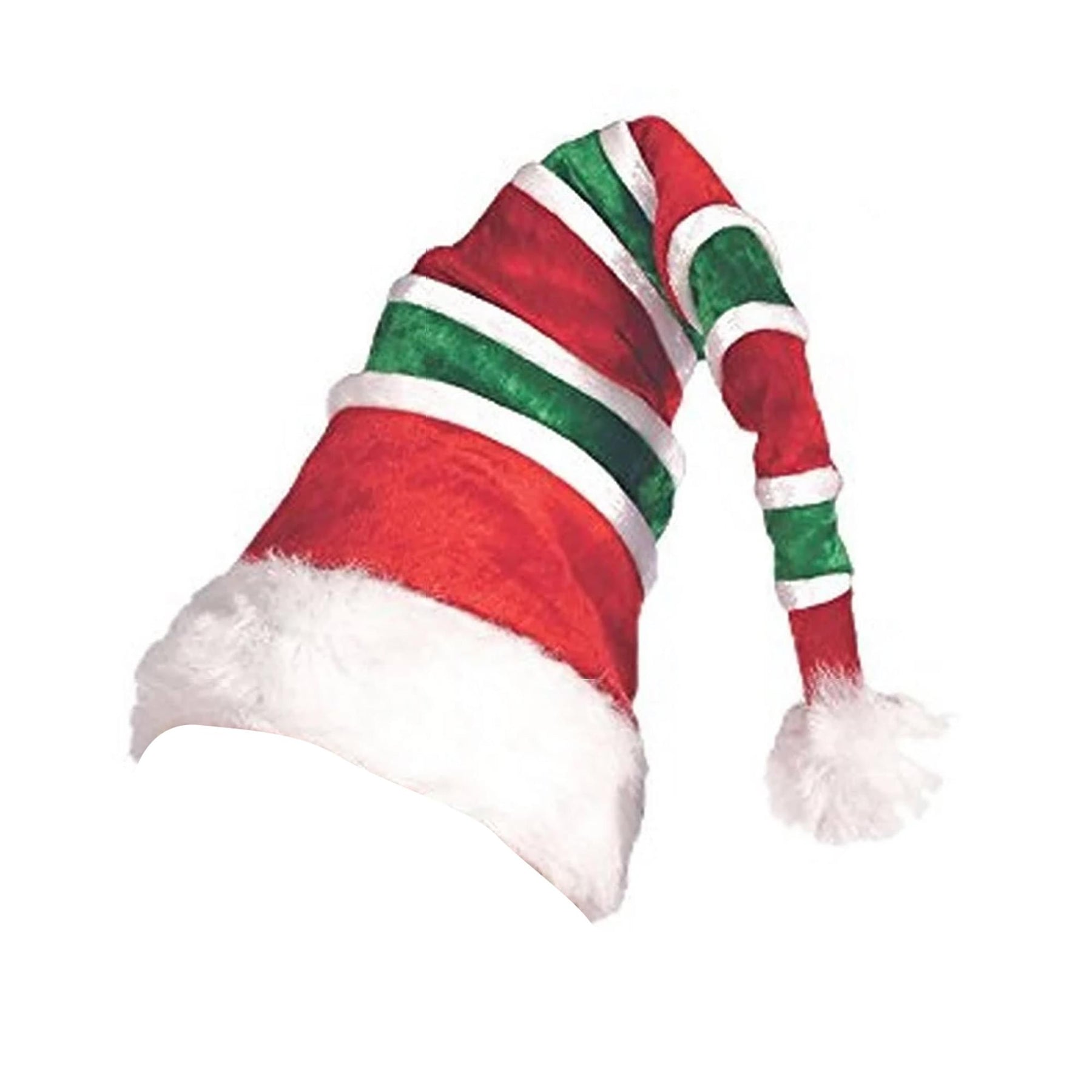 Red & Green Striped Santa Unisex Costume Hat