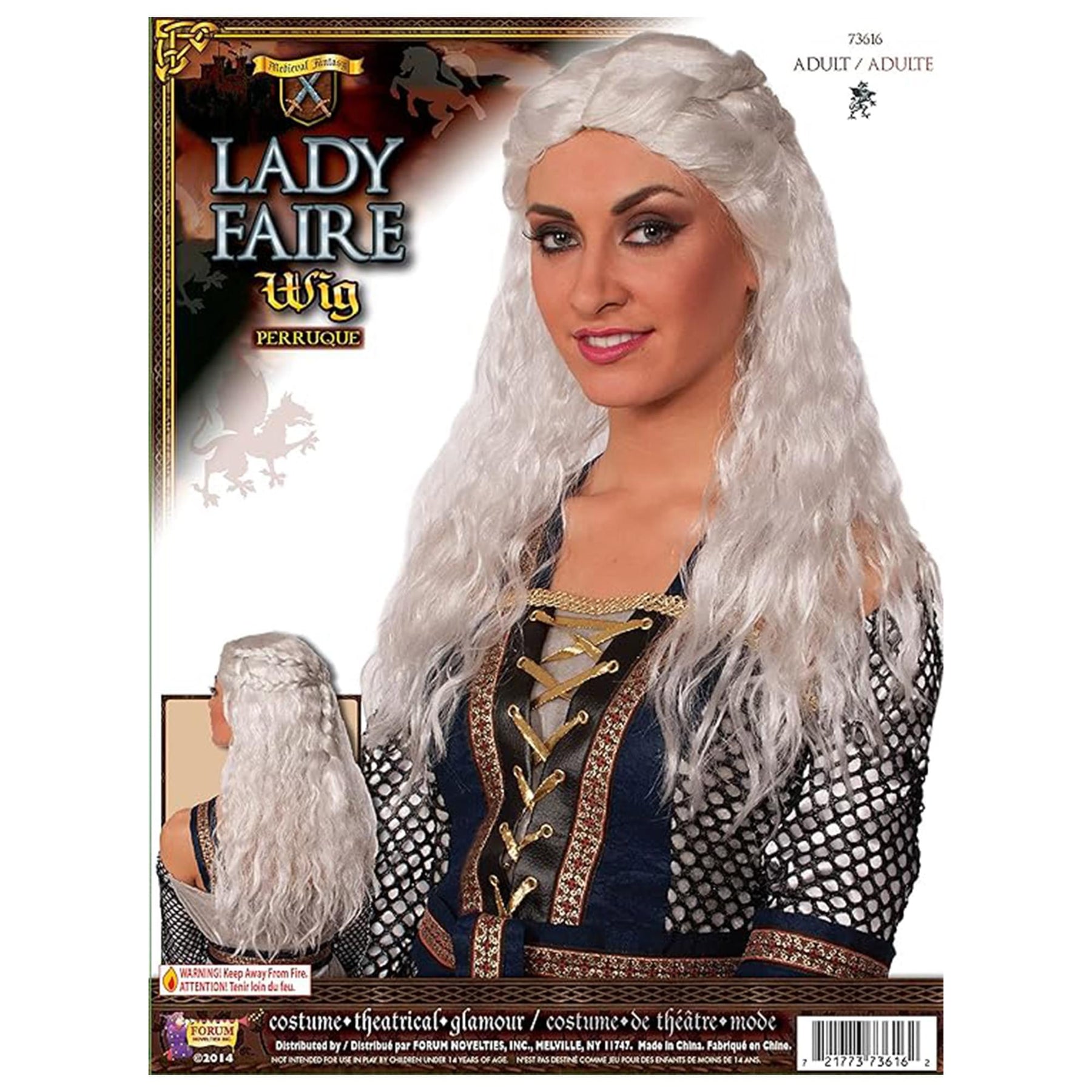 Medieval Fantasy Lady Faire Adult Costume Wig