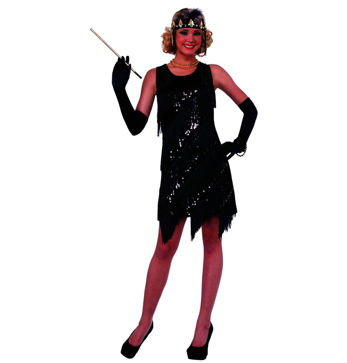 Midnight Dazzle 20's Flapper Gangster Gal Adult Costume