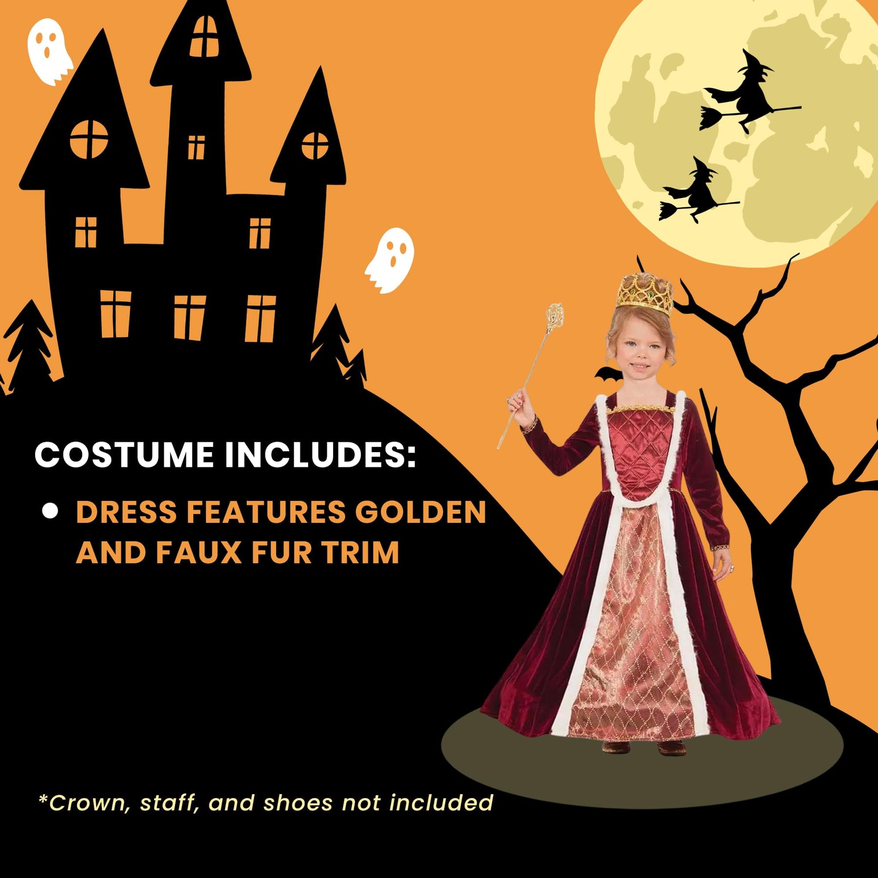 Royal Medieval Queen Costume Child