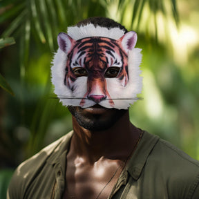 Tiger 3D Print Costume Half Mask