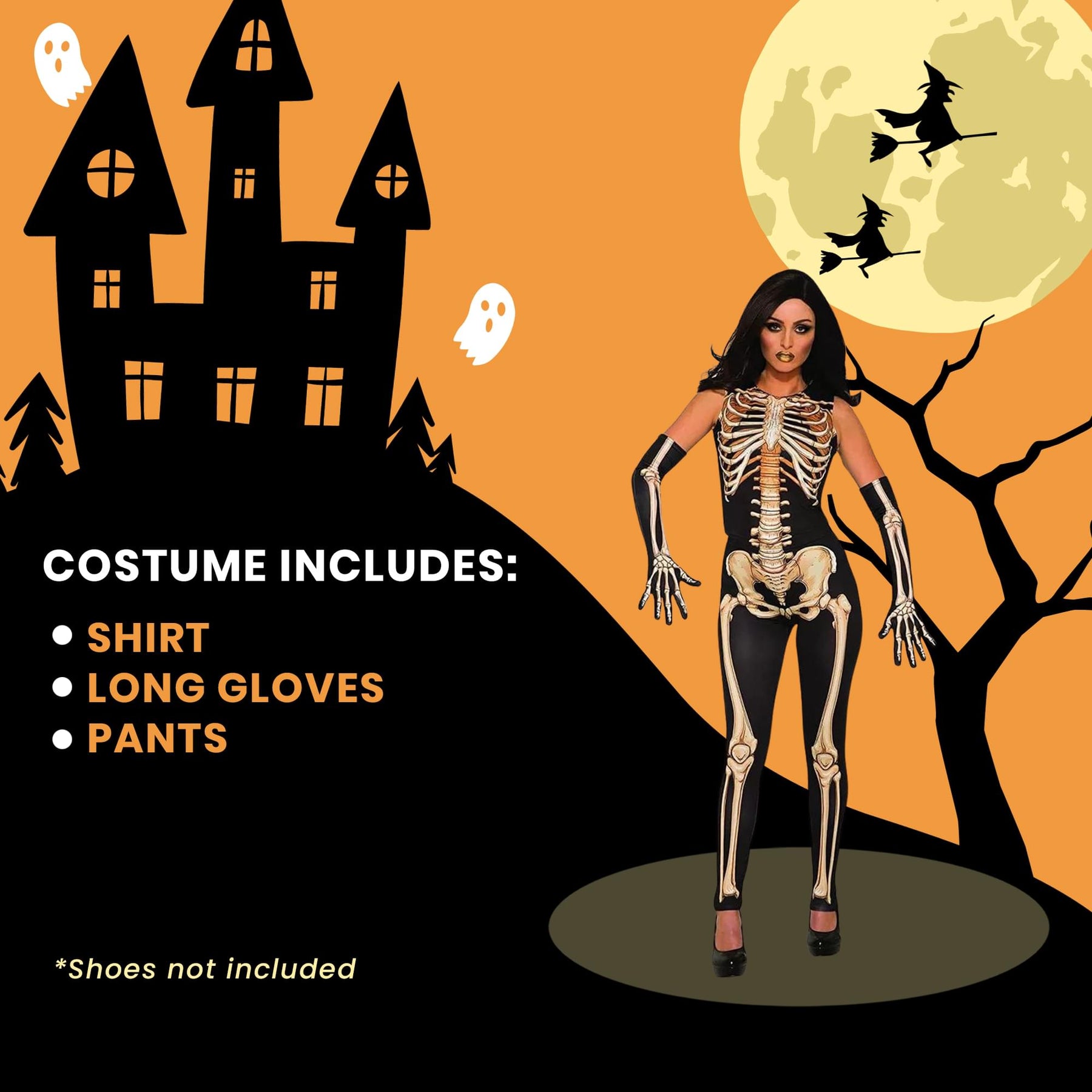 Lady Bones Women's Costume, One Size