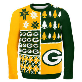 Green Bay Packers Busy Block NFL Ugly Sweater