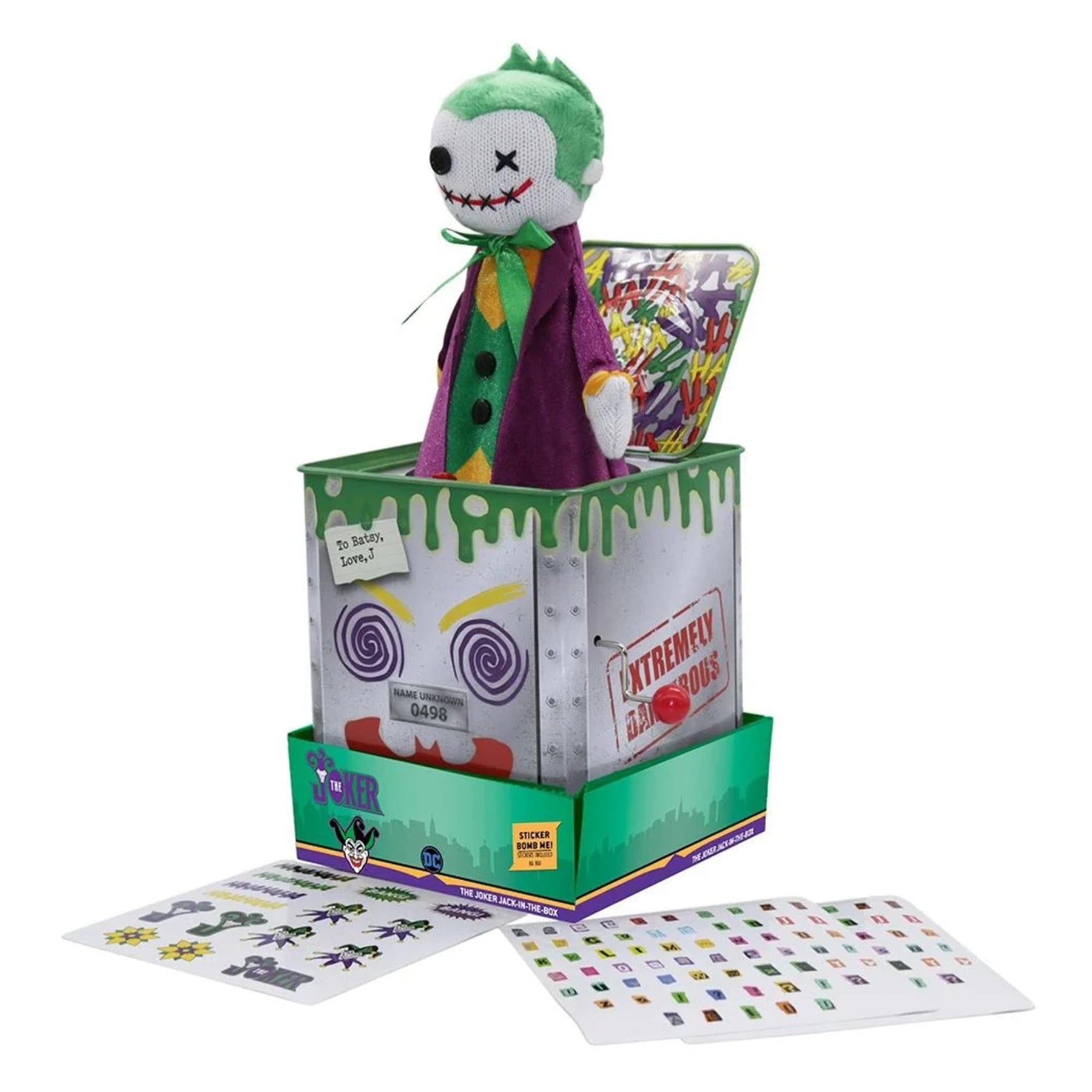 DC Comics The Joker Jack-in-the-Box With Stickers