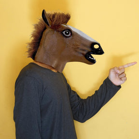 Brown Horse Head Mask Costume Accessory