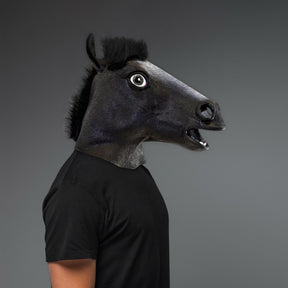 Black Horse Head Mask Costume Accessory