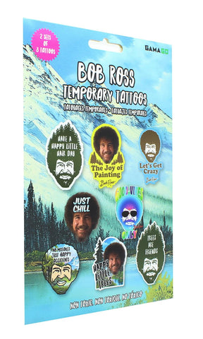 Bob Ross Temporary Tattoos | 2 Sets of 8 Tattoos