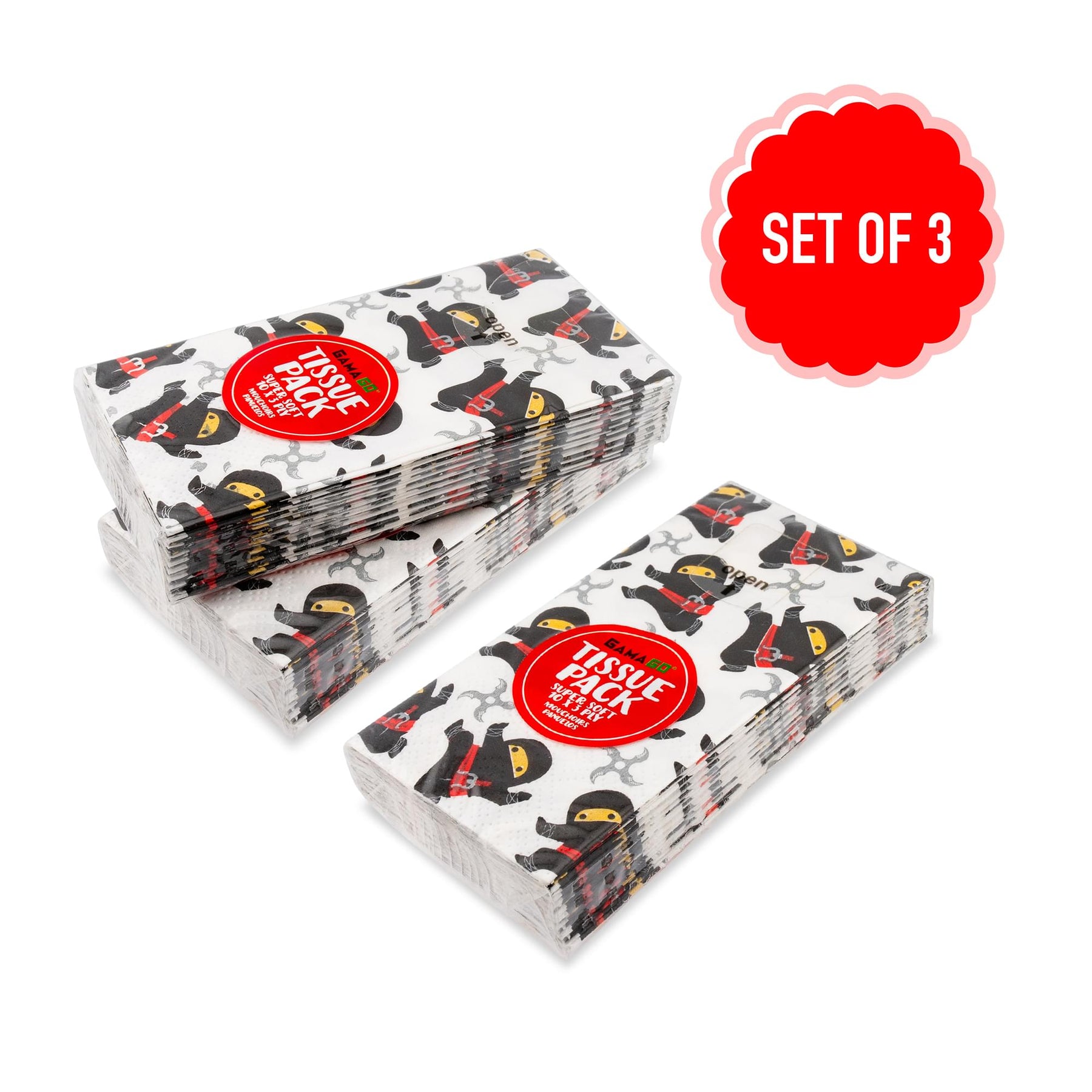 GAMAGO Ninja Tissues | Set of 3 Packs