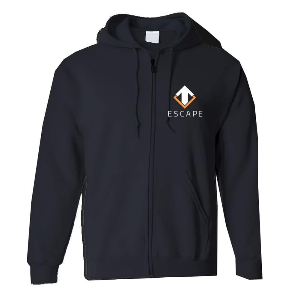 Escape Gaming "Escape" Black Zip-Up Men's Hoodie