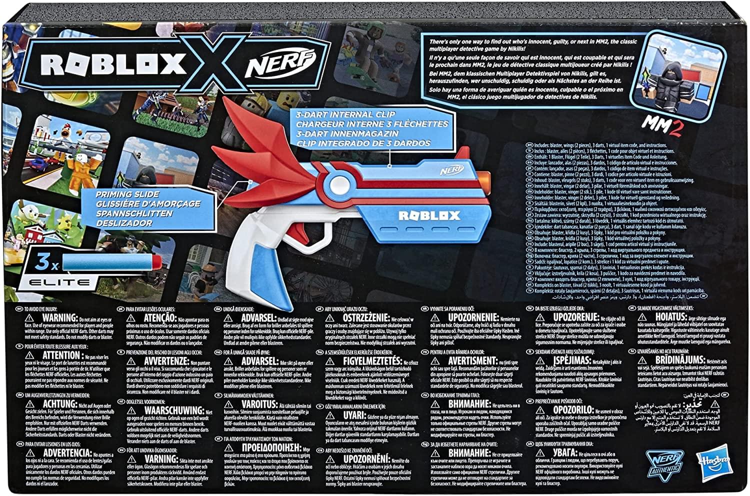 Nerf Roblox MM2 Dartbringer 3x Elite Hasbro Comes with Virtual