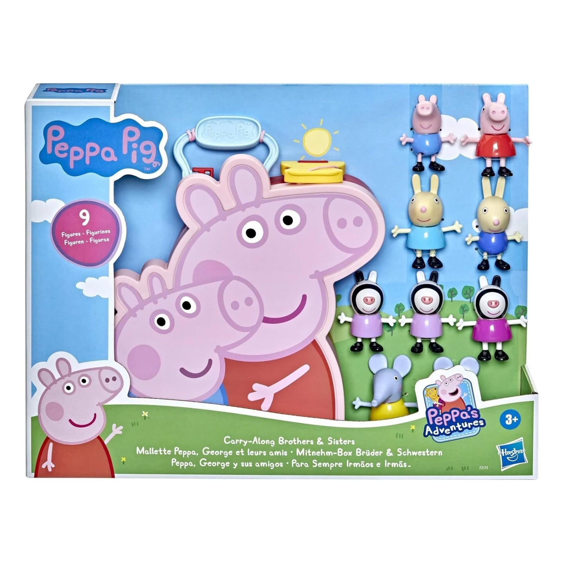 Peppa Pig Carry-Along Brothers and Sisters 9 Piece Figure Set