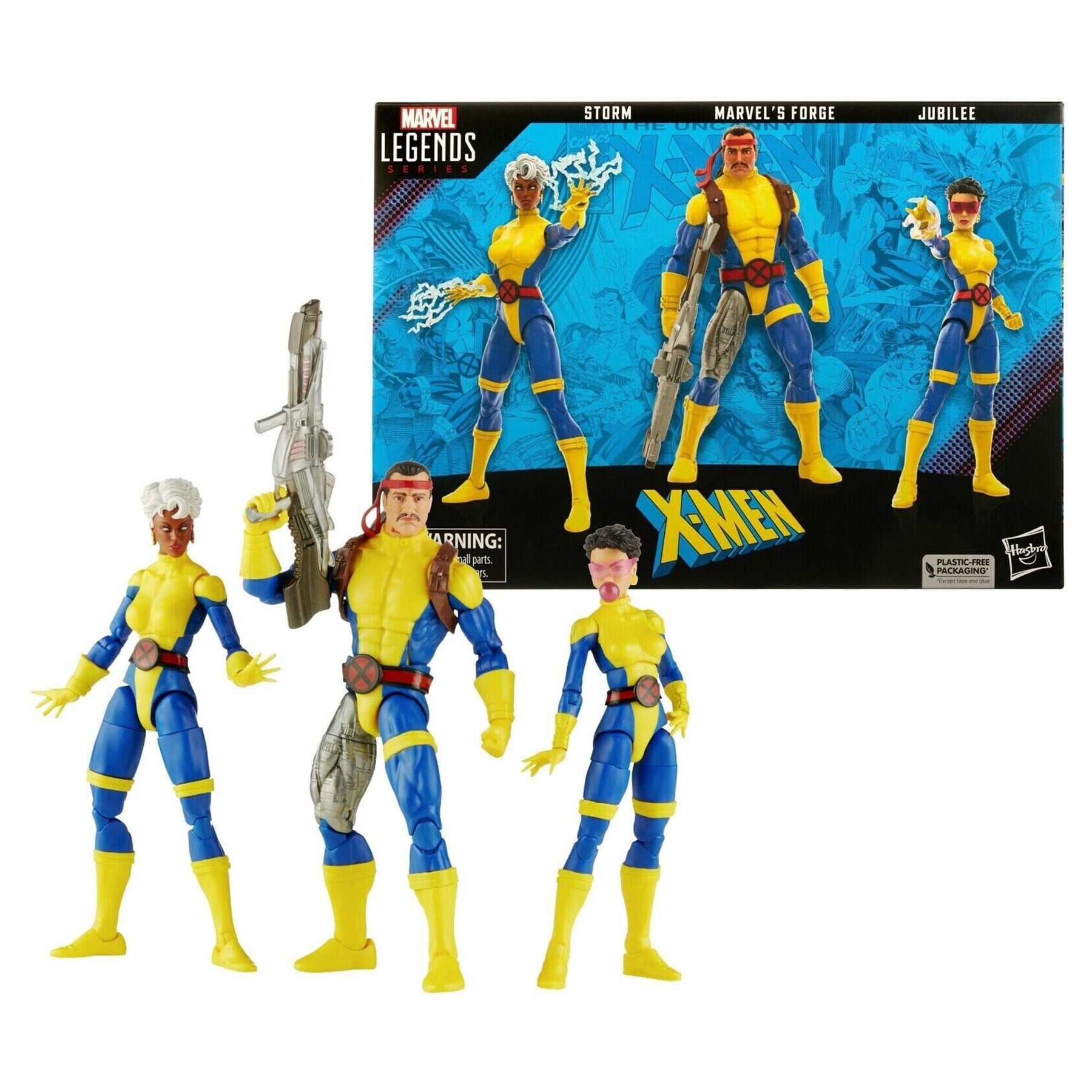 Marvel Legends X-Men 6 Inch Action Figure 3-Pack | Forge, Storm, & Jubilee