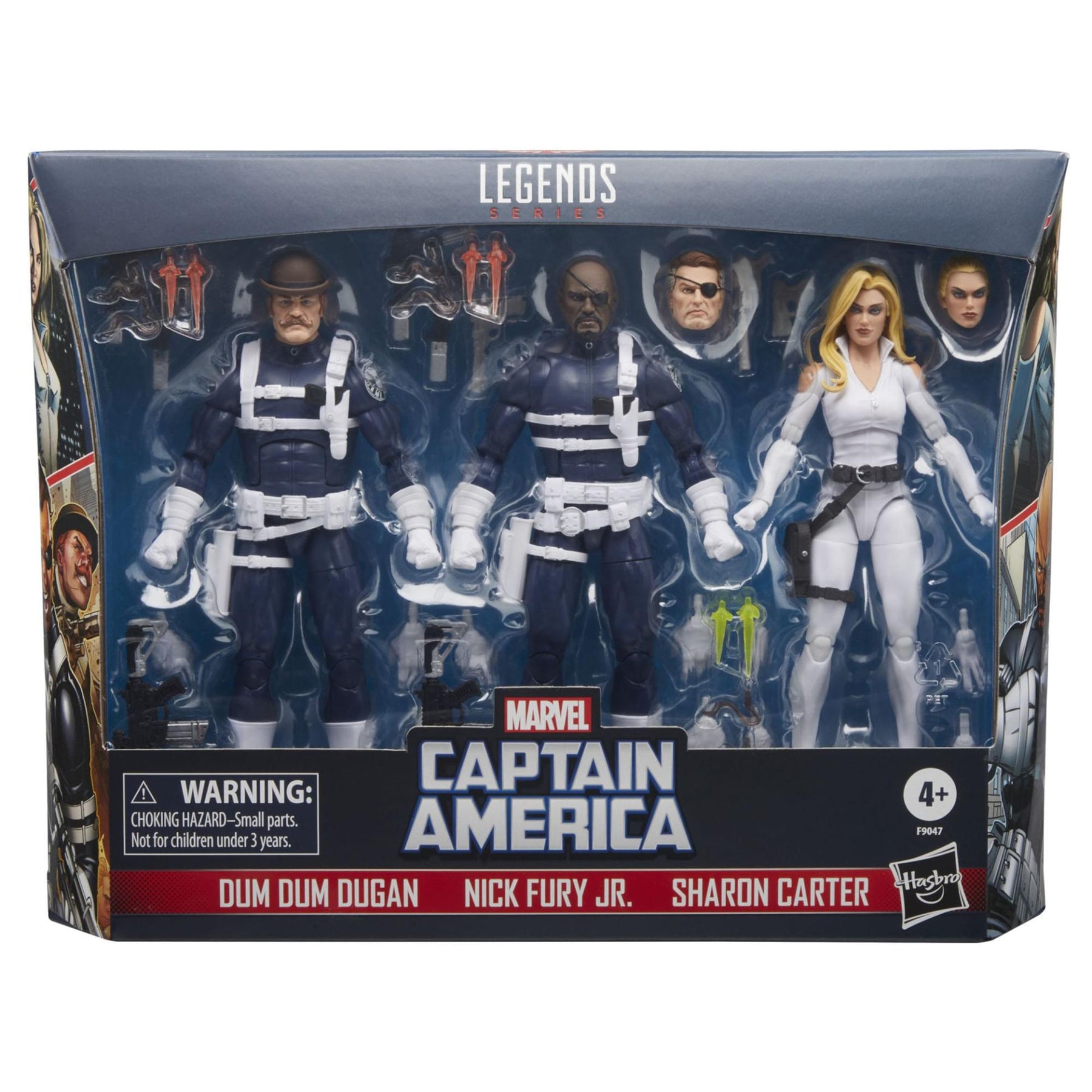 Marvel Legends 6 Inch Figure 3-Pack | Dugan, Sharon Carter & Fury Jr.