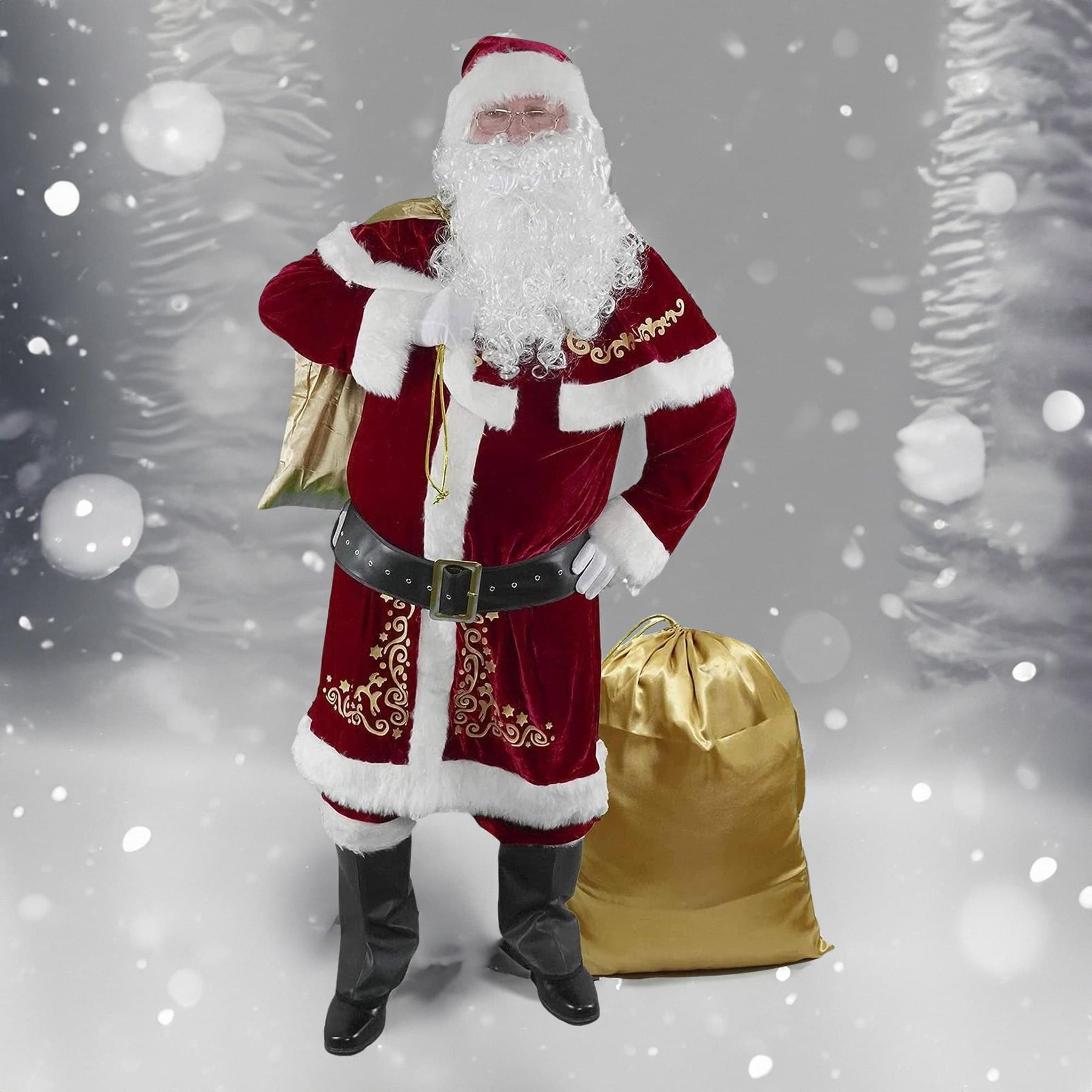 Oversized Santa Belt with Big Metal Buckle Costume Accessory