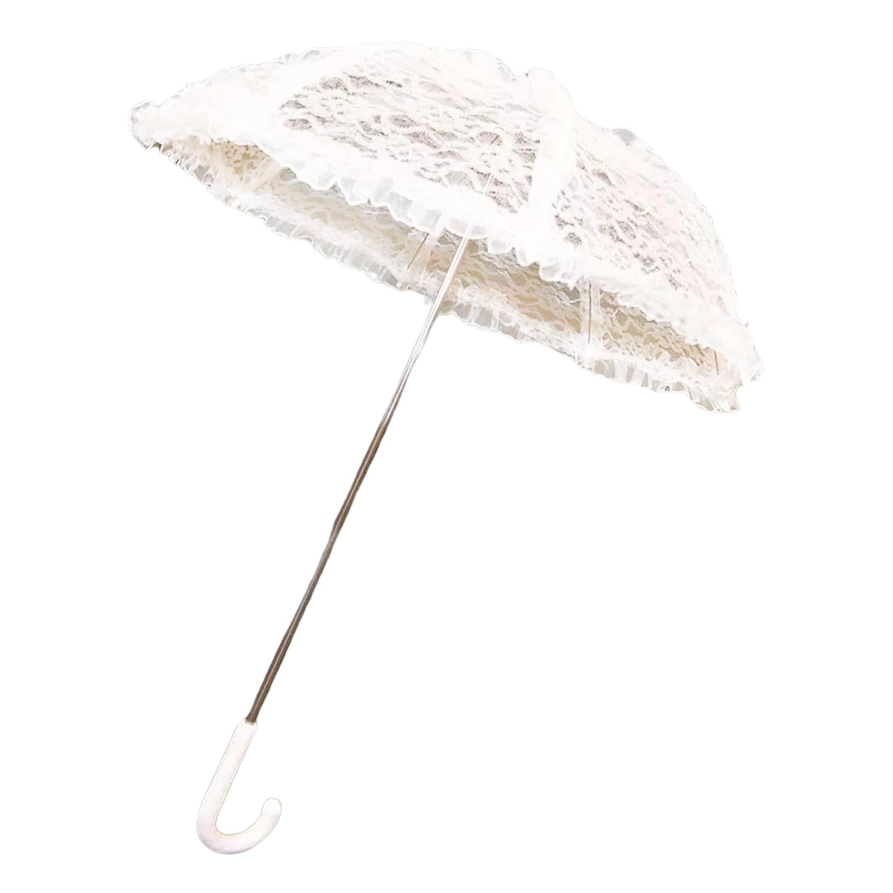 Steampunk Lace Costume Umbrella Parasol 24" - White