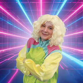 Gals 80's Windbreaker Set Includes Wig