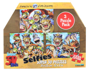 Howard Robinson- Dinosaur Selfies 63 & 100pc 3D Puzzle Box of 2