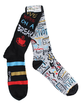 Friends We Were On A Break Unisex Novelty Crew Socks | 2 Pairs  | Size 6-12