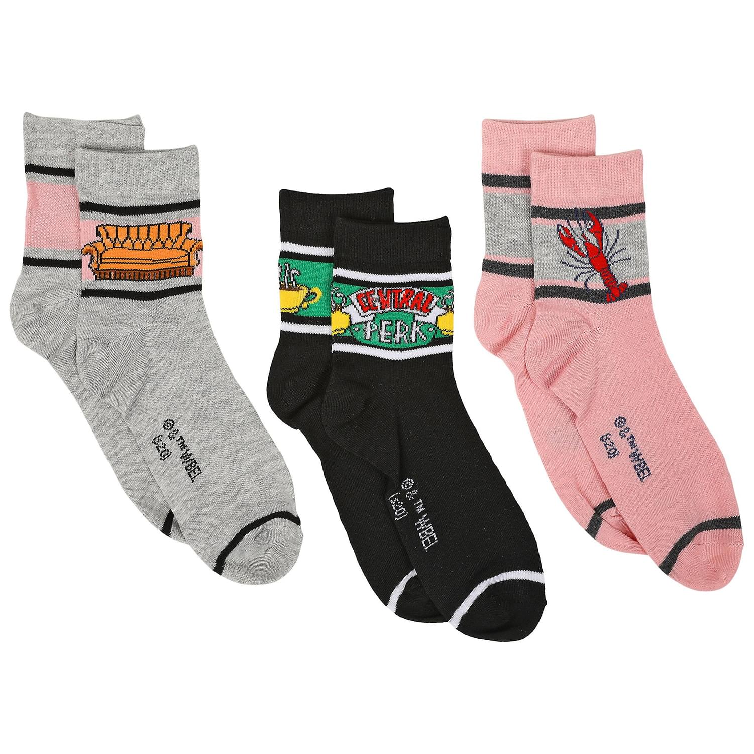 Friends Womens Novelty Quarter Socks | 3 Pairs