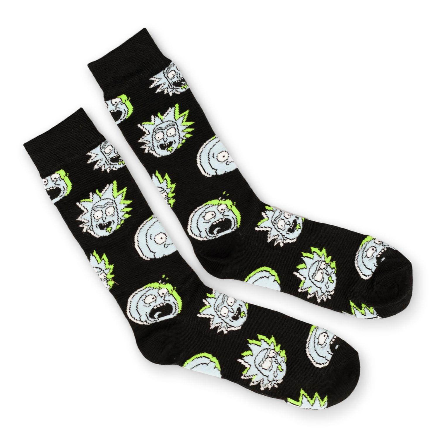 Rick And Morty Black Crew Sock OSFM