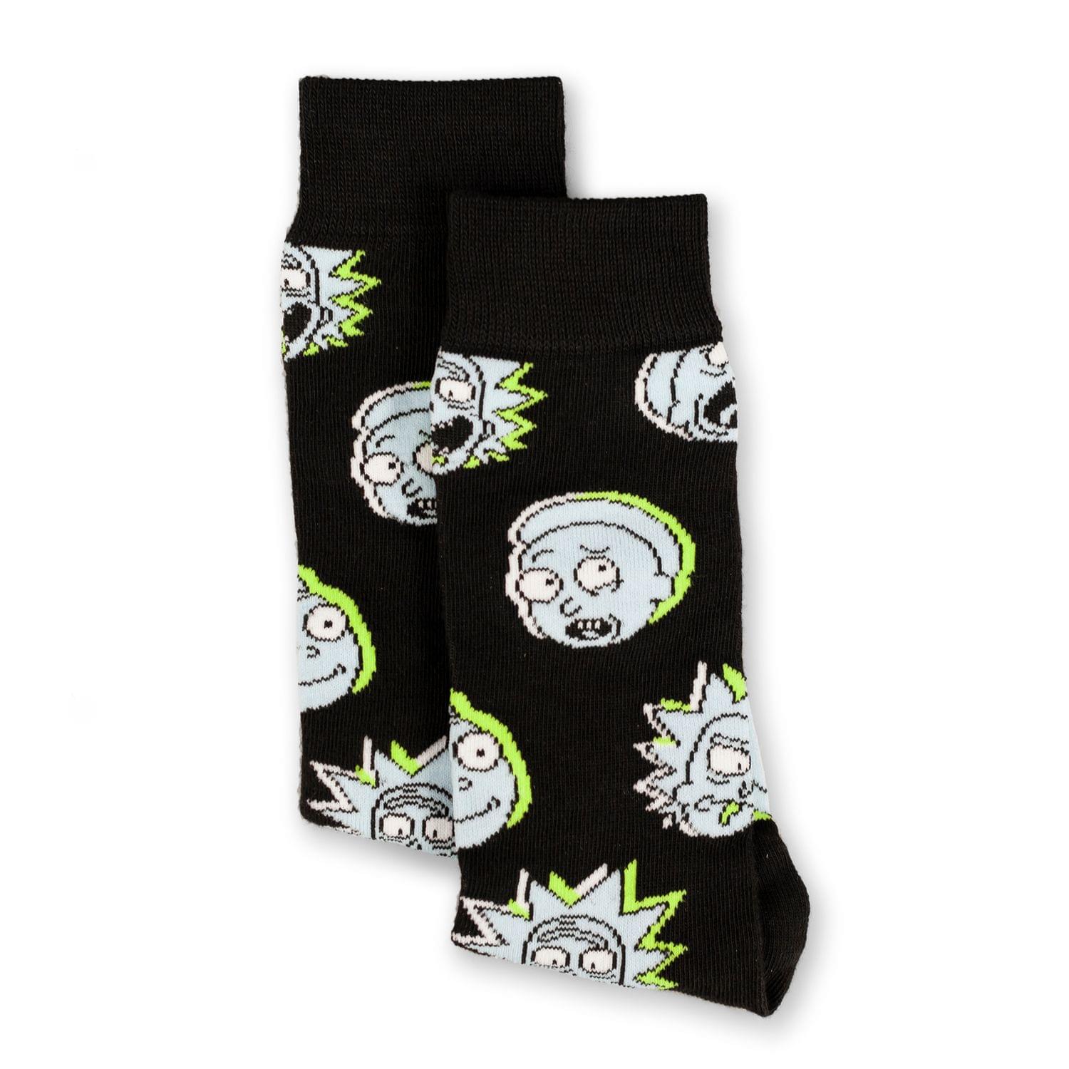 Rick And Morty Black Crew Sock OSFM