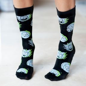 Rick And Morty Black Crew Sock OSFM