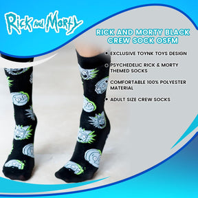 Rick And Morty Black Crew Sock OSFM