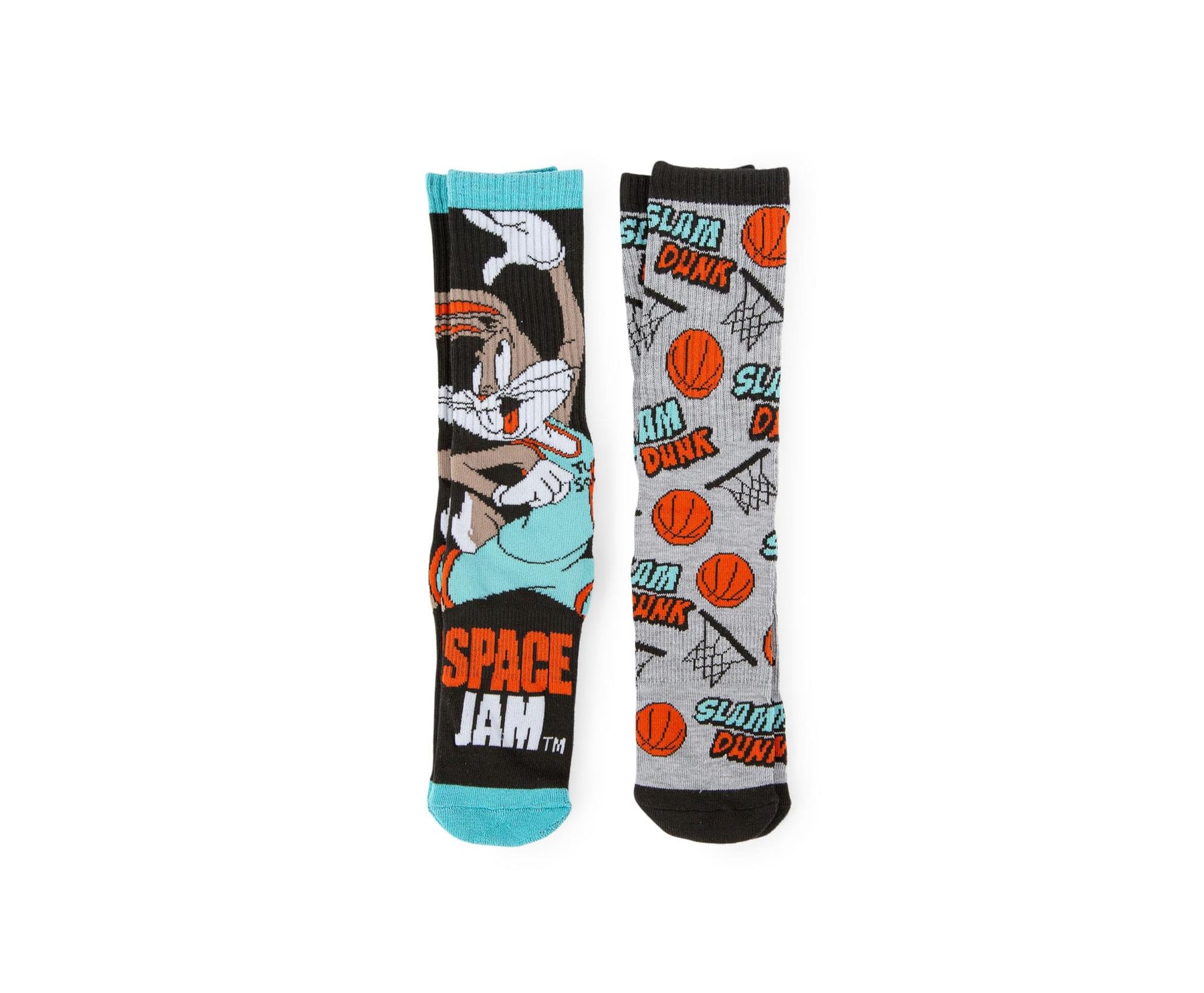 Space Jam Unisex Athletic Crew Socks | 2 Pairs | Size 6-12