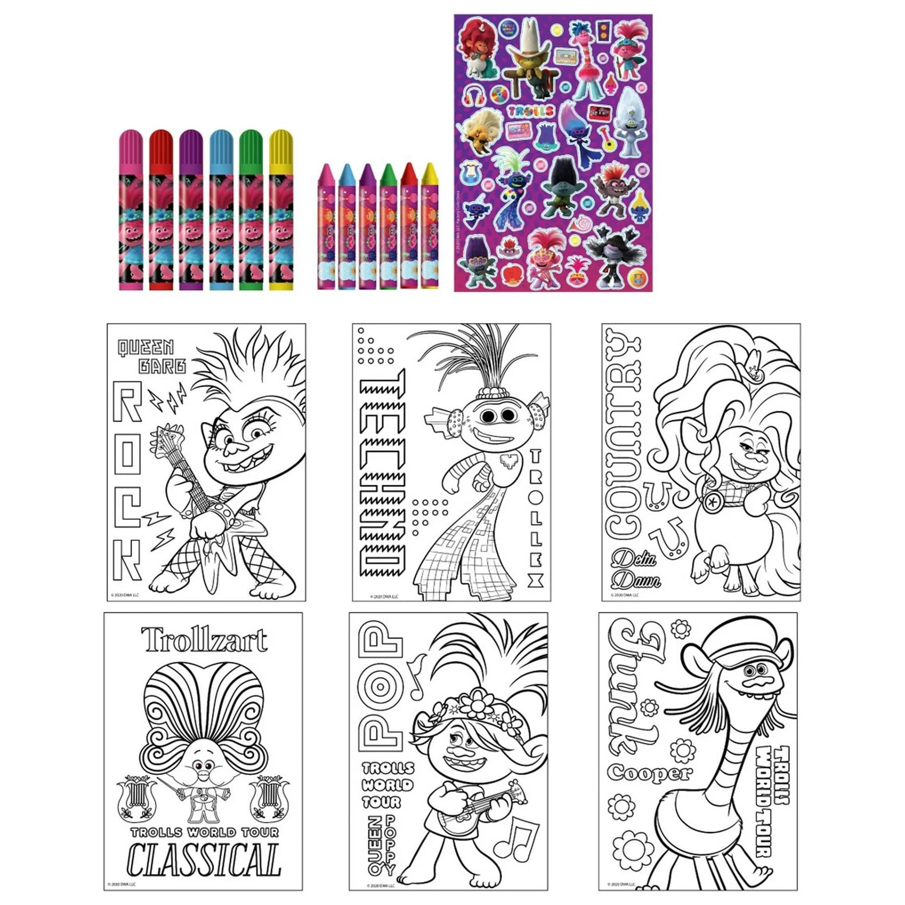 Trolls Activity Egg Craft Kit | Coloring Pages | Stickers | Markers | Crayons