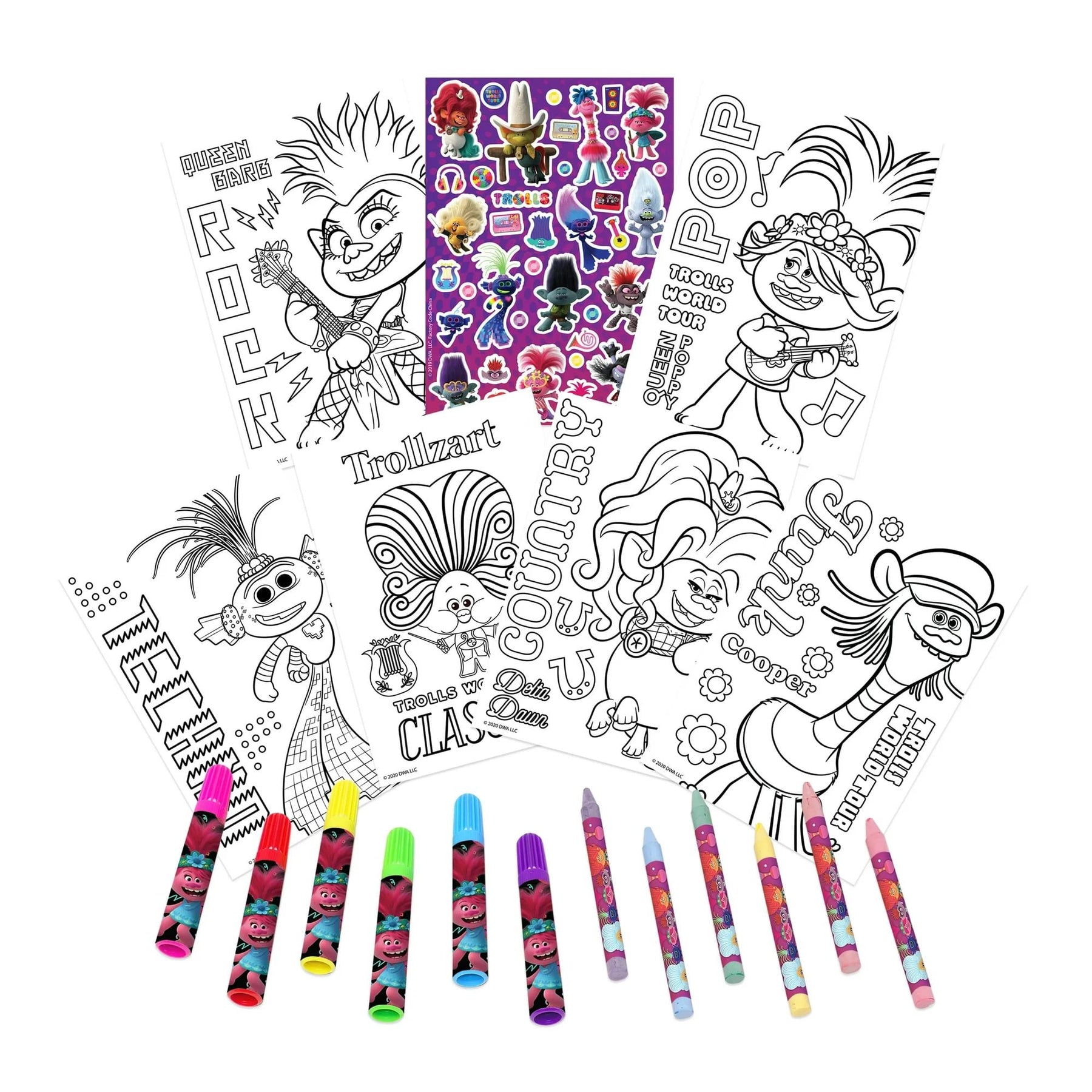 Trolls Activity Egg Craft Kit | Coloring Pages | Stickers | Markers | Crayons