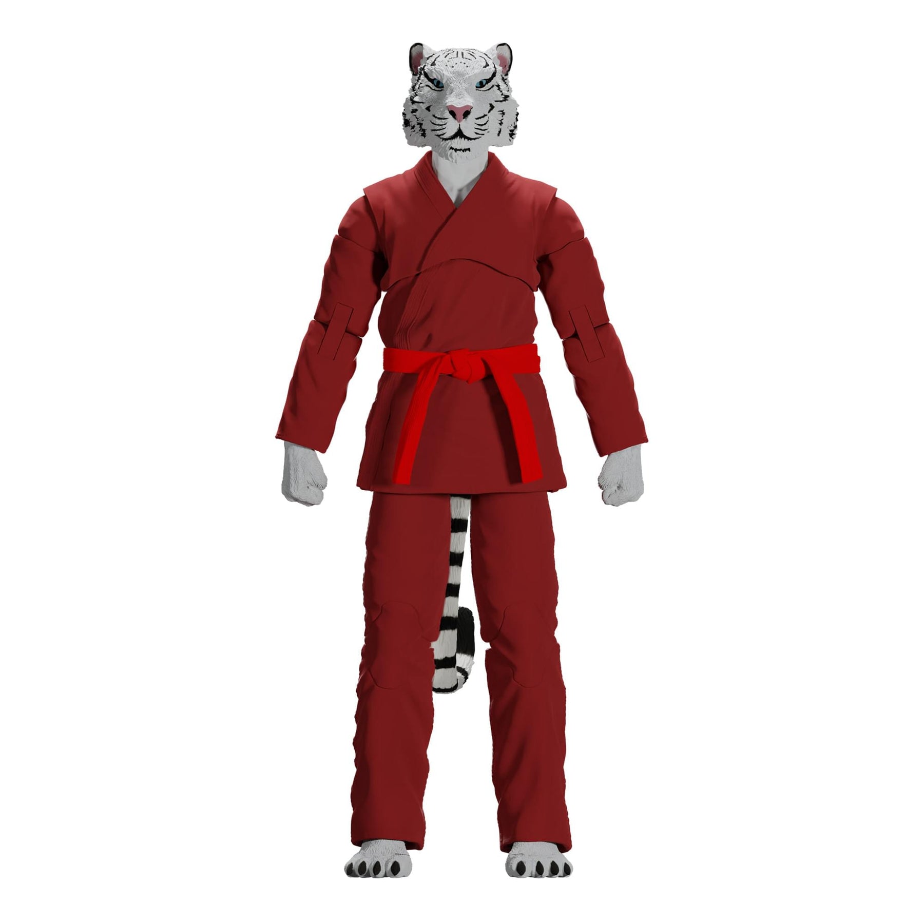 Zoo Jitsu Fighters 6 Inch Action Figure | Taj the White Tiger with Red Gi