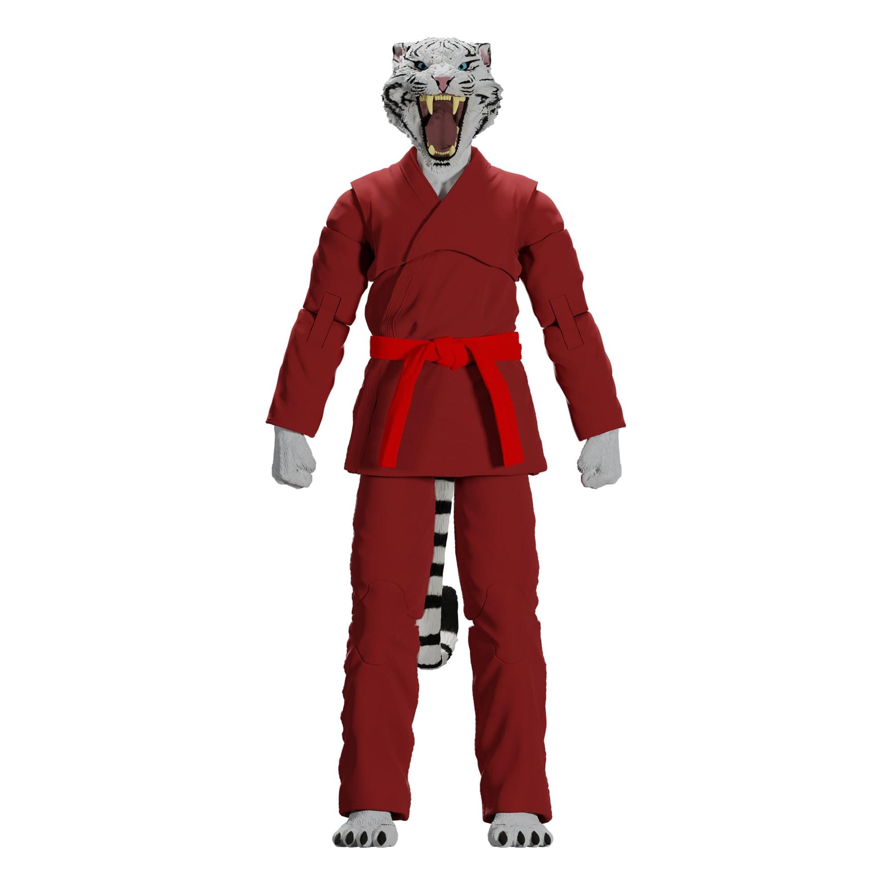 Zoo Jitsu Fighters 6 Inch Action Figure | Taj the White Tiger with Red Gi