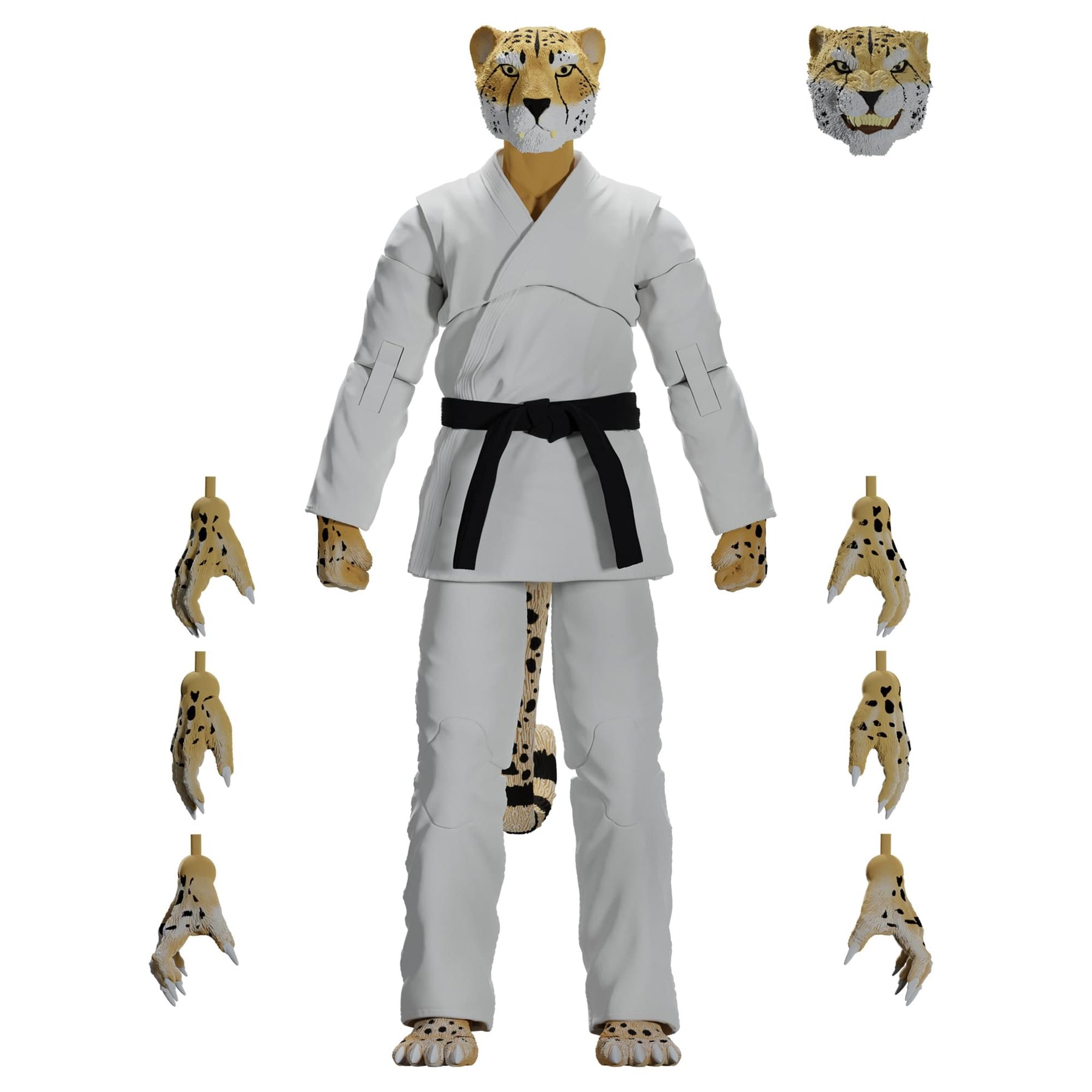 Zoo Jitsu Fighters 6 Inch Action Figure | Chico the Cheetah with White Gi