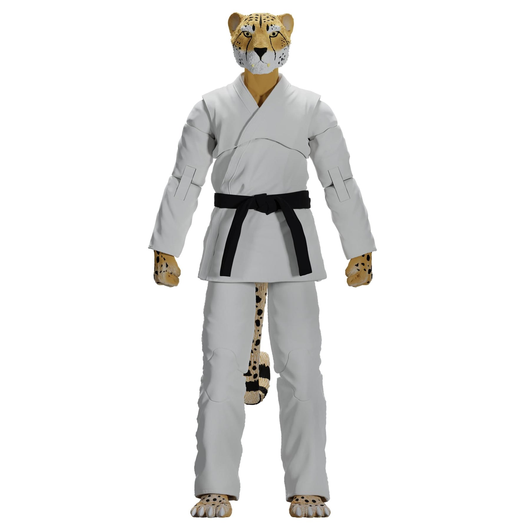 Zoo Jitsu Fighters 6 Inch Action Figure | Chico the Cheetah with White Gi