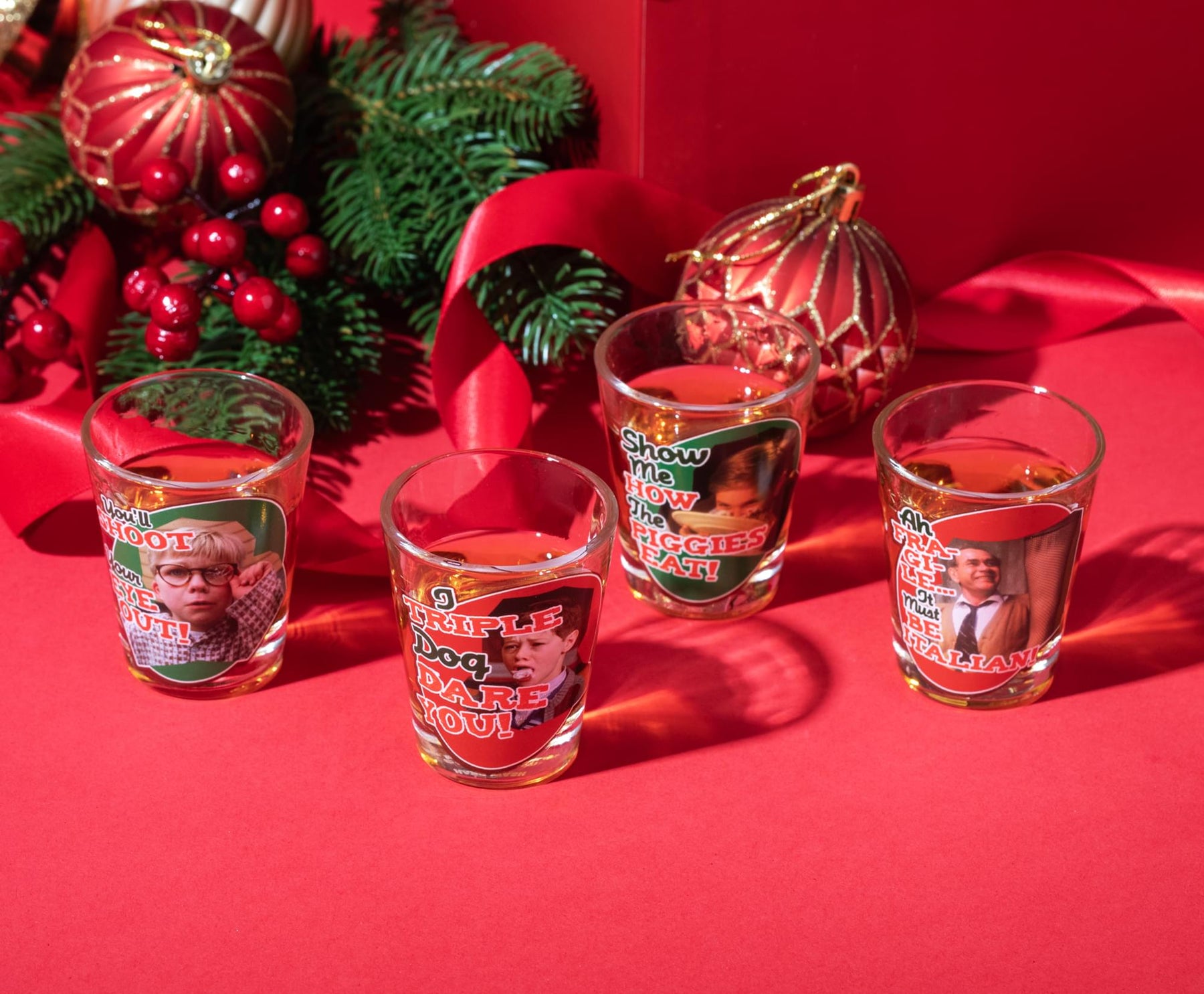 A Christmas Story Quotes 4 Piece Shot Glass Set