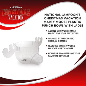 National Lampoon's Christmas Vacation Marty Moose Plastic Punch Bowl with Ladle